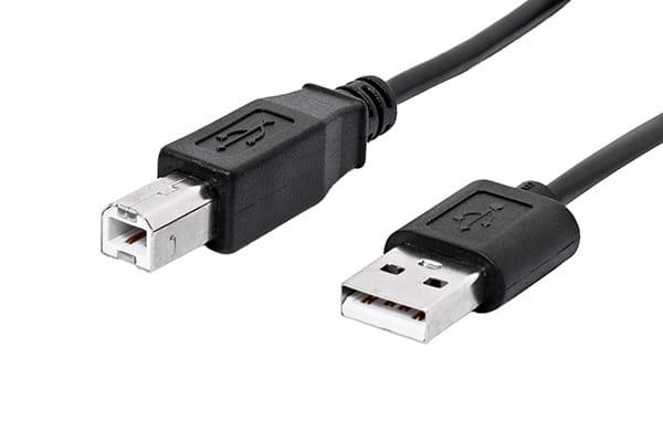 USB cord and type B connector for printers